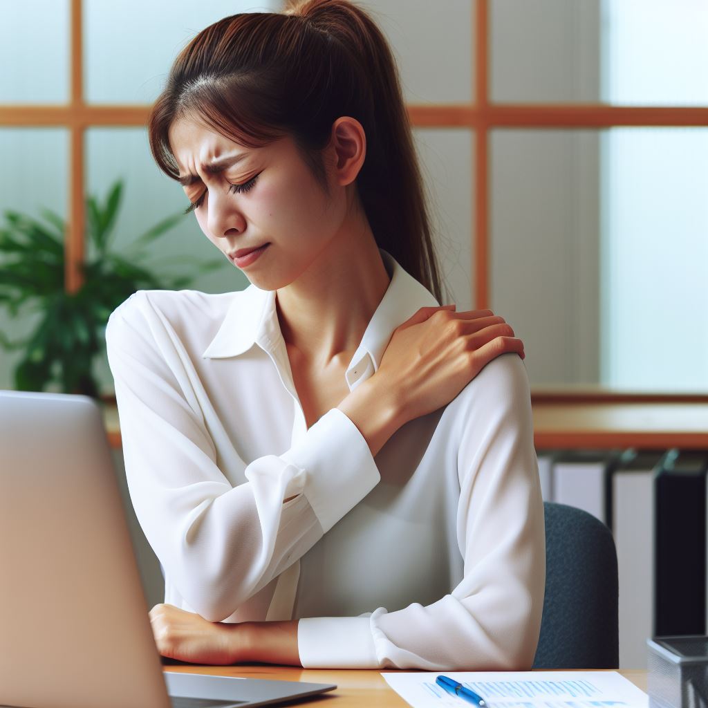 어깨통증으로 고생하는 직장인